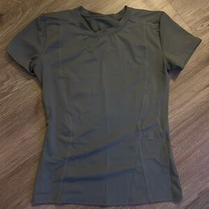 Worn once, tight fit, running shirt